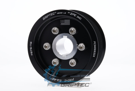 3.40" 10 Rib ZPE GripTec® 2pc ProCharger Standard L3 Black Supercharger Pulley & Hub Kit PC340BB3KA product image