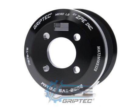 72mm 8 Rib ZPE GripTec® 2pc Magnuson LSA/LT4 2650 TVS L3 Black Supercharger Pulley Only MA72MMB3Z8 product image
