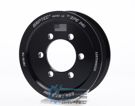 87.5mm 6 Rib ZPE GripTec® 2pc ESS L3 Black Supercharger Pulley Only ES875MB3Z6 product image