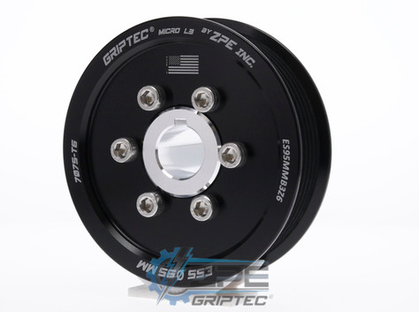 95mm 6 Rib ZPE GripTec® 2pc ESS L3 Black Supercharger Pulley & Hub Kit ES95MMB3K6 product image