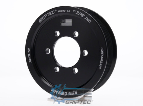 95mm 6 Rib ZPE GripTec® 2pc ESS L3 Black Supercharger Pulley Only ES95MMB3Z6 product image