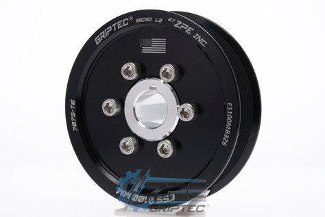 100mm 6 Rib ZPE GripTec® 2pc ESS L3 Black Supercharger Pulley & Hub Kit ES100MB3K6 product image
