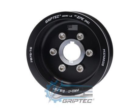3.75" 8 Rib ZPE GripTec® 2pc ProCharger Offset L3 Black Supercharger Pulley & Hub Kit PF375BB3K8 product image
