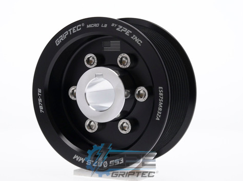 87.5mm 10 Rib ZPE GripTec® 2pc ESS L3 Black Supercharger Pulley & Hub Kit ES875MB3KA product image