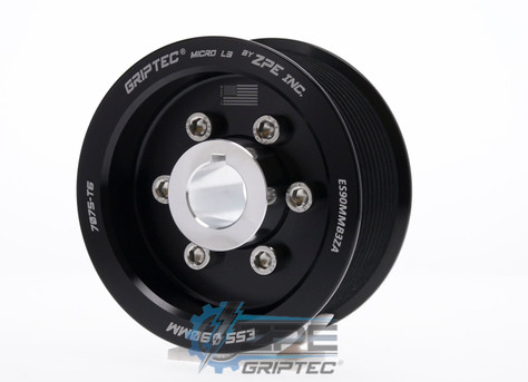 Uppy 90mm 6 Rib ZPE GripTec® 2pc ESS L3 Black Supercharger Pulley & Hub
