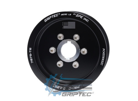 4.25" 12 Rib ZPE GripTec® 2pc ProCharger Standard L3 Black Supercharger Pulley & Hub Kit PC425BB3KC product image