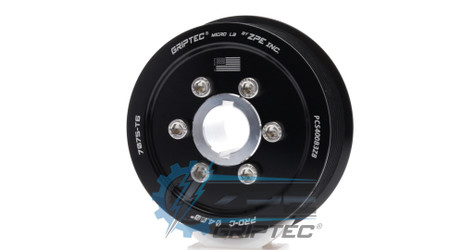 4.00" 2pc 8 Rib ZPE GripTec® 2pc ProCharger Single Shoulder L3 Black Supercharger Pulley & Hub Kit PCS400B3K8 product image