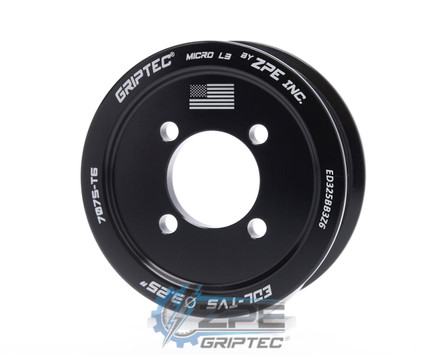 3.25" 6 Rib ZPE GripTec® 2pc Edelbrock TVS L3 Black Supercharger Pulley Only ED325BB3Z6 product image