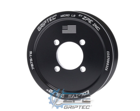 3.70" 6 Rib ZPE GripTec® 2pc Edelbrock TVS L3 Black Supercharger Pulley Only ED370BB3Z6 product image