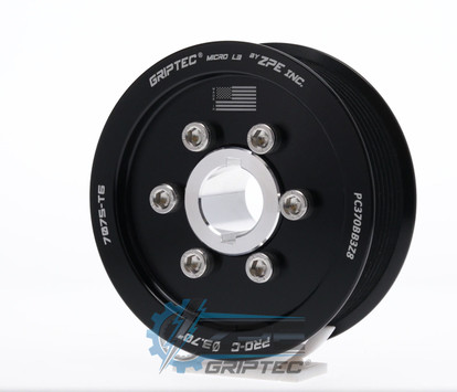 3.70" 8 Rib ZPE GripTec® 2pc ProCharger Standard L3 Black Supercharger Pulley & Hub Kit PC370BB3K8 product image