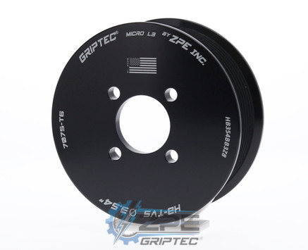 3.54" 8 Rib ZPE GripTec® 2pc Magnuson Heartbeat TVS L3 Black Supercharger Pulley Only HB354BB3Z8 product image