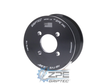 3.00" 8 Rib ZPE GripTec® 2pc Magnuson Heartbeat TVS L3 Black Pulley Only