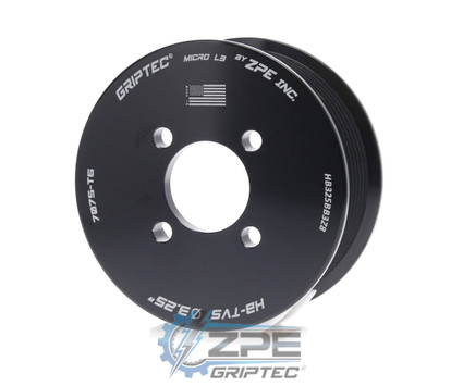 3.25" 8 Rib ZPE GripTec® 2pc Magnuson Heartbeat TVS L3 Black Pulley Only