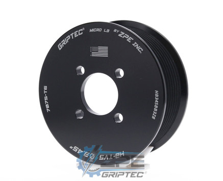3.45" 8 Rib ZPE GripTec® 2pc Magnuson Heartbeat TVS L3 Black Supercharger Pulley Only HB345BB3Z8 product image