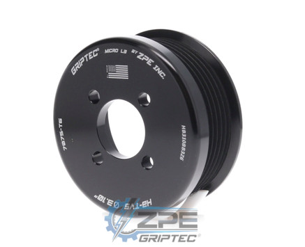 3.10" 6 Rib ZPE GripTec® 2pc Magnuson Heartbeat TVS L3 Black Pulley Only