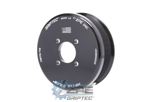 3.80" 6 Rib ZPE GripTec® 2pc Magnuson Heartbeat TVS L3 Black Supercharger Pulley Only HB380BB3Z6 product image