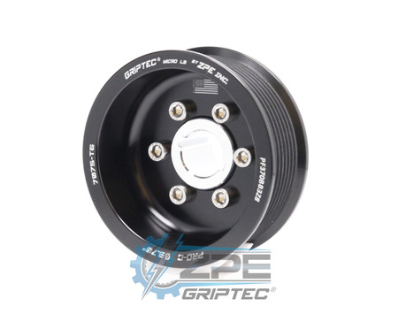 3.70" 8 Rib ZPE GripTec® 2pc ProCharger Offset L3 Black Supercharger Pulley & Hub Kit PF370BB3K8 product image