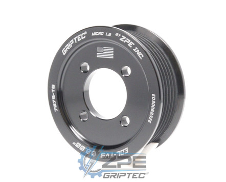 3.00" 6 Rib ZPE GripTec® 2pc Edelbrock TVS L3 Black Supercharger Pulley Only ED300BB3Z6 product image