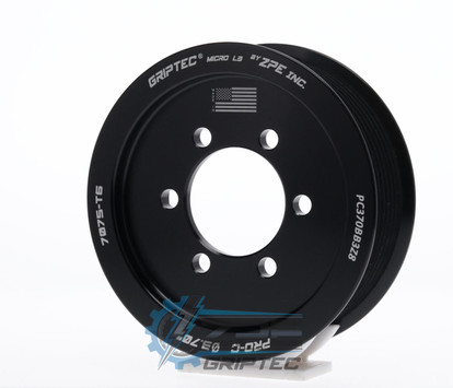 3.70" 8 Rib ZPE GripTec® 2pc ProCharger Standard L3 Black Supercharger Pulley Only PC370BB3Z8 product image
