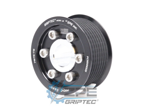 2.85" 8 Rib ZPE GripTec® 2pc ProCharger Standard L3 Black Supercharger Pulley & Hub Kit PC285BB3K8 product image