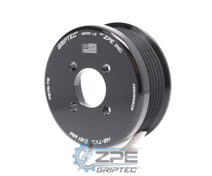 81mm 6 Rib ZPE GripTec® 2pc Magnuson Heartbeat TVS L3 Black Supercharger Pulley Only HB81MMB3Z6 product image