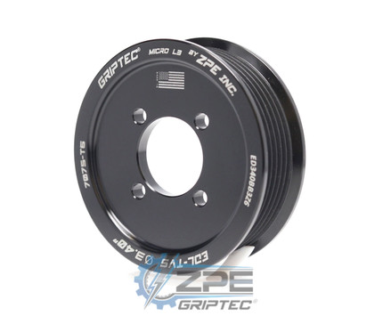 3.40" 6 Rib ZPE GripTec® 2pc Edelbrock TVS L3 Black Pulley Only