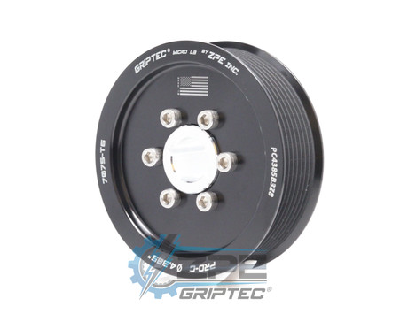 4.385" 8 Rib ZPE GripTec® 2pc ProCharger Standard L3 Black Supercharger Pulley & Hub Kit PC4385B3K8 product image
