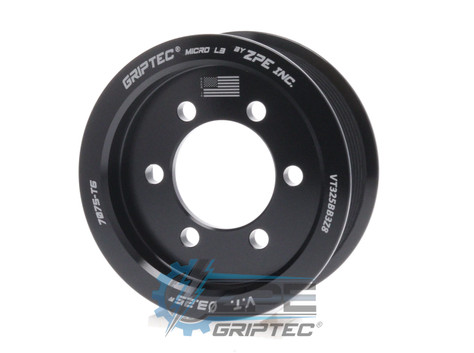 3.25" 8 Rib ZPE GripTec® 2pc Vortech YSi/JT/V3 L3 Black Supercharger Pulley Only VT325BB3Z8 product image