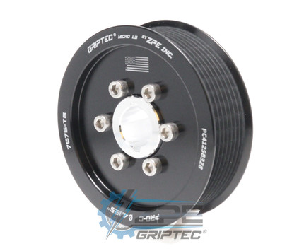4.125" 8 Rib ZPE GripTec® 2pc ProCharger Standard L3 Black Supercharger Pulley & Hub Kit PC4125B3K8 product image