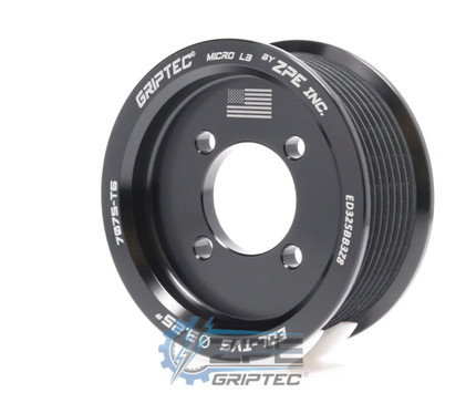 3.25" 8 Rib ZPE GripTec® 2pc Edelbrock TVS L3 Black Pulley Only