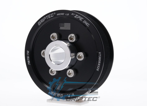 3.80" 6 Rib ZPE GripTec® 2pc Vortech YSi/JT/V3 L3 Black Supercharger Pulley & Hub Kit VT380BB3K6 product image