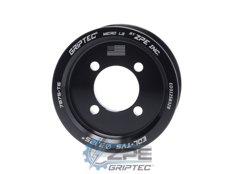 3.125" 8 Rib ZPE GripTec® 2pc Edelbrock TVS L3 Black Pulley Only
