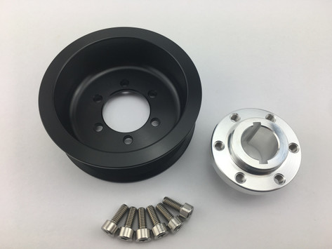 3.40" 10 Rib ZPE GripTec® 2pc ProCharger Offset L3 Black Pulley & Hub Kit