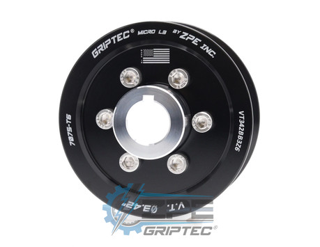 3.42" 6 Rib ZPE GripTec® 2pc Vortech YSi/JT/V3 L3 Black Supercharger Pulley & Hub Kit VT342BB3K6 product image