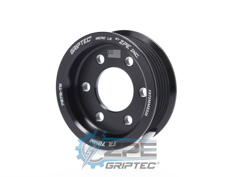 72mm 6 Rib ZPE GripTec® 2pc FMS Roush Raptor L3 Black Supercharger Pulley Only FR72MMB3Z6 product image