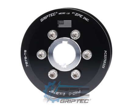 3.375" 6 Rib ZPE GripTec® 2pc ProCharger Standard L3 Black Supercharger Pulley & Hub Kit PC3375B3K6 product image