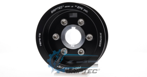 3.375" 6 Rib ZPE GripTec® 2pc ProCharger Offset L3 Black Supercharger Pulley & Hub Kit PF3375B3K6 product image