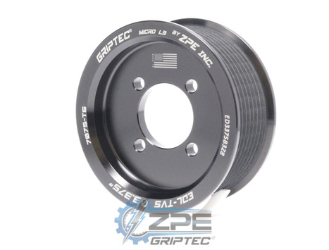 3.375" 8 Rib ZPE GripTec® 2pc Edelbrock TVS L3 Black Pulley Only