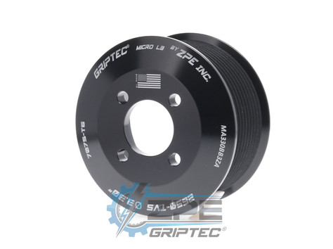 3.30" 10 Rib ZPE GripTec® 2pc Magnuson LSA/LT4 2650 TVS L3 Black Supercharger Pulley Only MA330BB3ZA product image