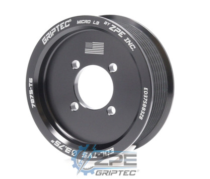 3.75" 8 Rib ZPE GripTec® 2pc Edelbrock TVS L3 Black Pulley Only