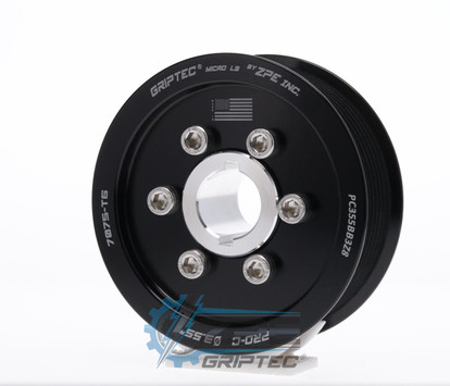 3.55" 8 Rib ZPE GripTec® 2pc ProCharger Standard L3 Black Supercharger Pulley & Hub Kit PC355BB3K8 product image