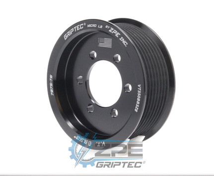 3.50" 8 Rib ZPE GripTec® 2pc Vortech YSi/JT/V3 L3 Black Supercharger Pulley Only VT350BB3Z8 product image