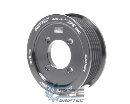 3.125" 6 Rib ZPE GripTec® 2pc Edelbrock TVS L3 Black Supercharger Pulley Only ED3125B3Z6 product image