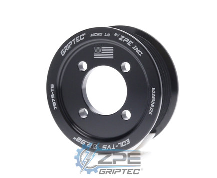 2.90" 6 Rib ZPE GripTec® 2pc Edelbrock TVS L3 Black Supercharger Pulley Only ED290BB3Z6 product image