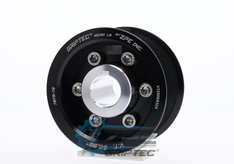 2.90" 10 Rib ZPE GripTec® 2pc Vortech YSi/JT/V3 L3 Black Supercharger Pulley & Hub Kit VT290BB3KA product image