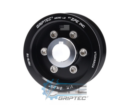 3.25" 10 Rib ZPE GripTec® 2pc Vortech YSi/JT/V3 L3 Black Supercharger Pulley & Hub Kit VT325BB3KA product image