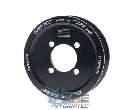 3.50" 6 Rib ZPE GripTec® 2pc Edelbrock TVS L3 Black Supercharger Pulley Only ED350BB3Z6 product image