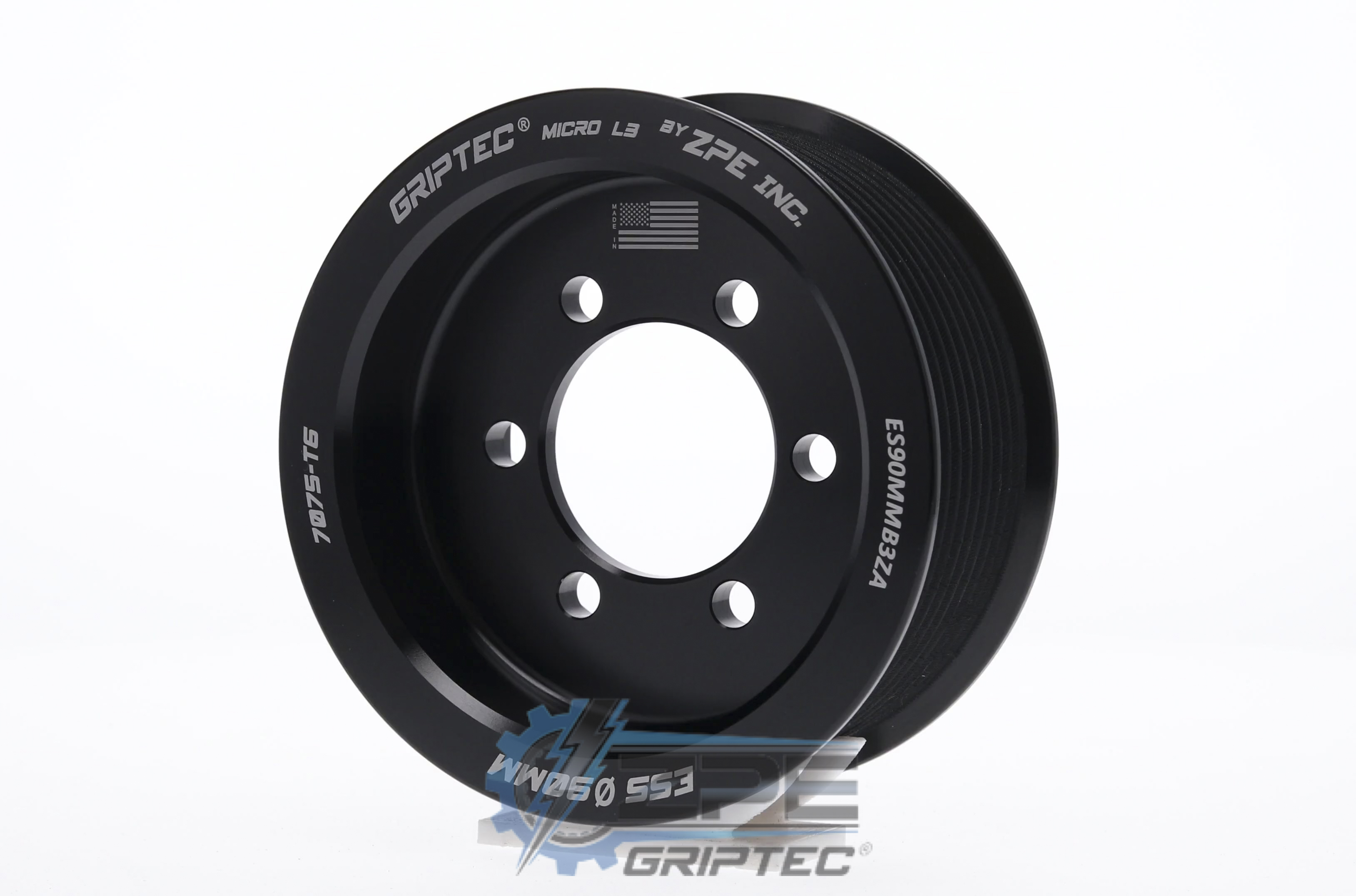 90mm 10 Rib ZPE GripTec® 2pc ESS L3 Black Pulley Only - ZPE Inc. Store