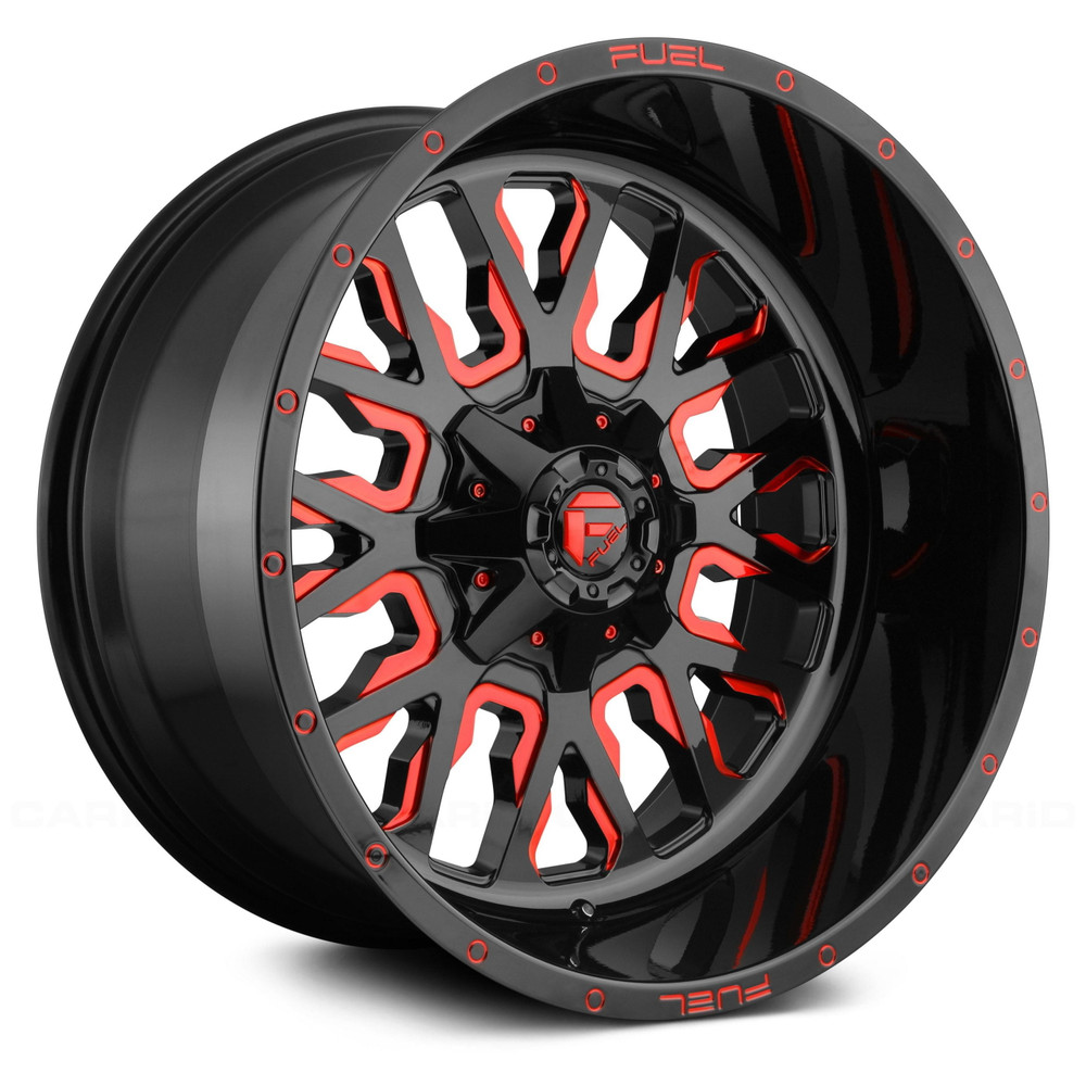 Fuel Off-Road  Stroke Black w/Red Accent Wheel in 17" - 22"