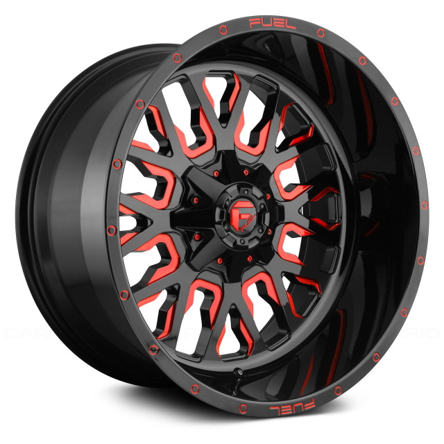 Fuel Off-Road  Stroke Black w/Red Accent Wheel in 17" - 22"